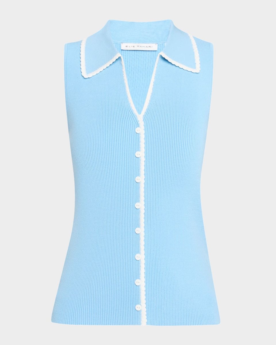 The Shiloh Lace-Trim Rib Knit Top
